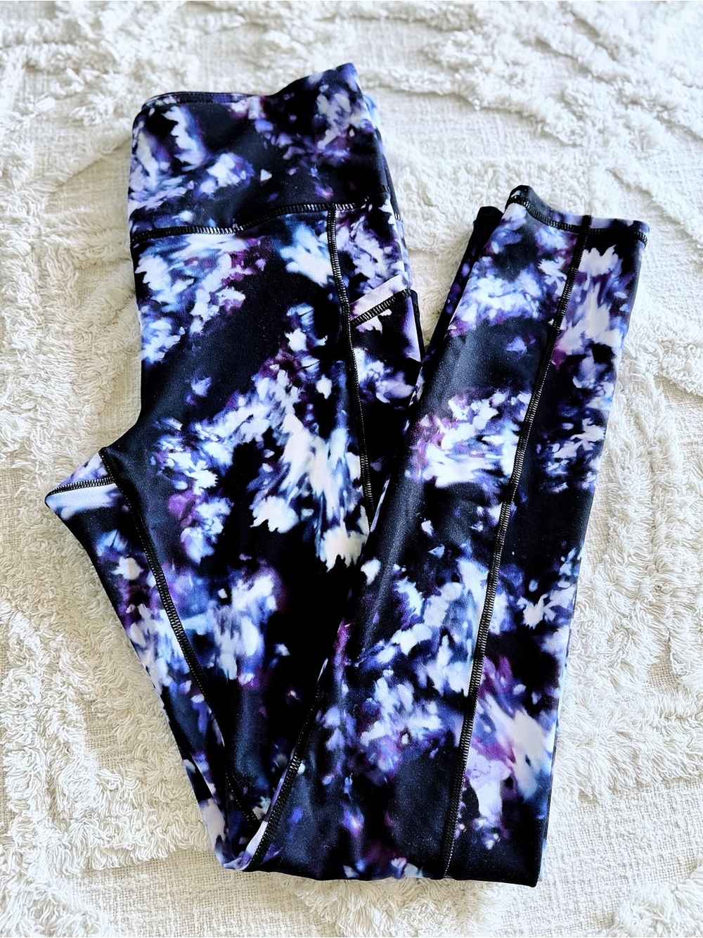 Gaiam Medium Purple Floral High Rise Yoga Leggings Workout Pants